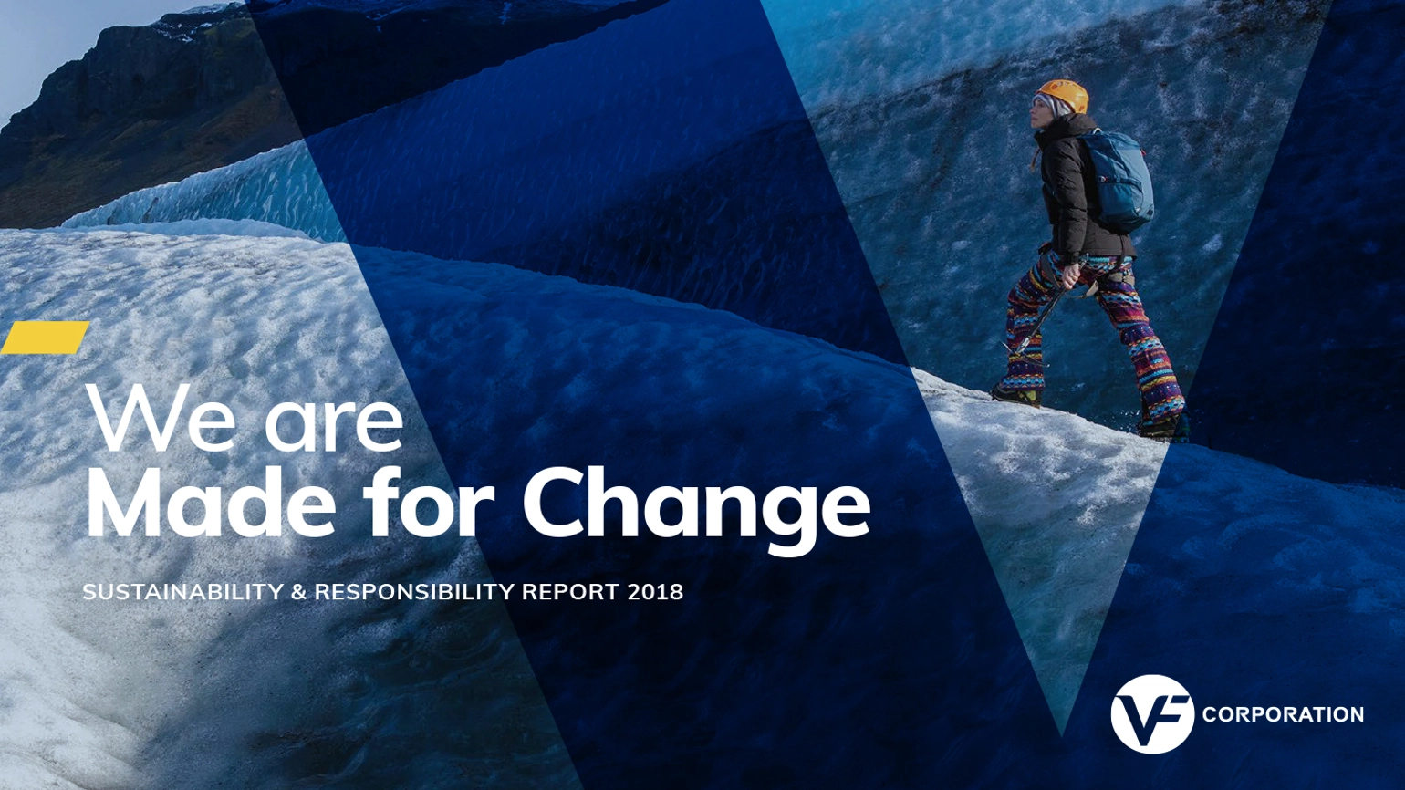 The cover page of VF sustainability and responsibility report 2018