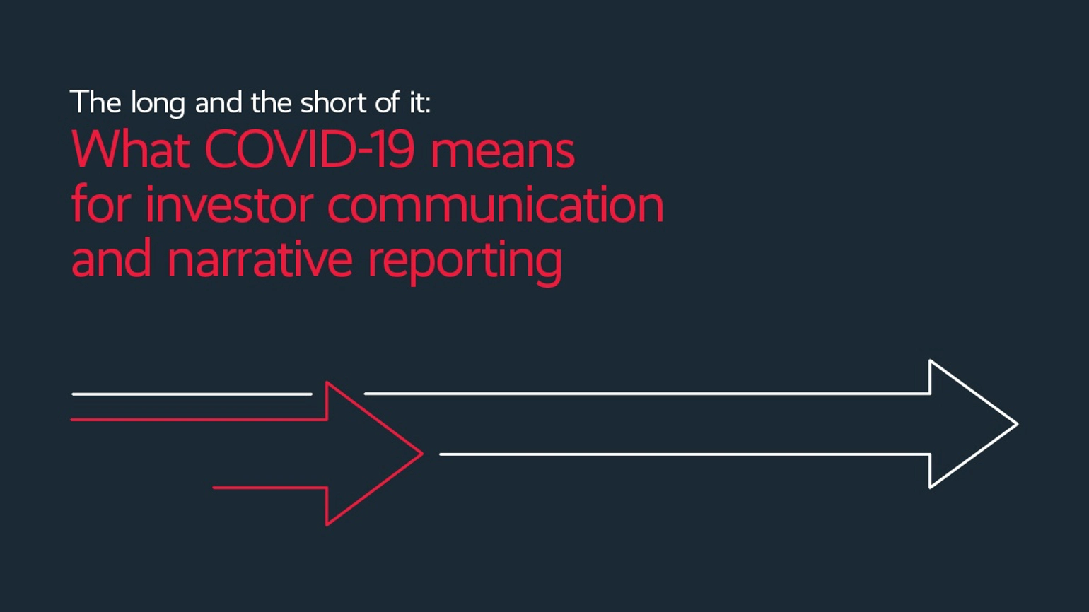 COVID 19 For Investor Comms