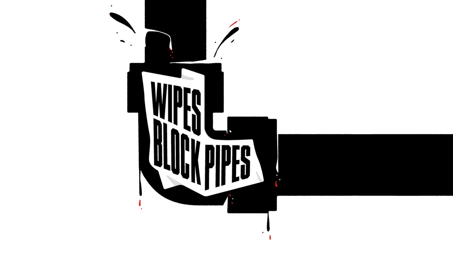 Illustration of wipes blocking pipes